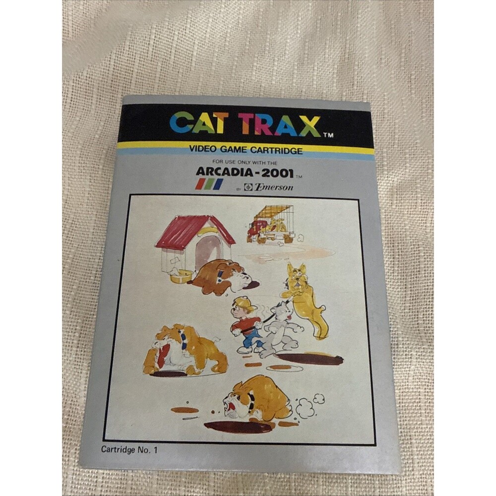 Arcadia 2001 Cat Trax by Emerson 1982 Video Game Cartridge 1 Complete Box